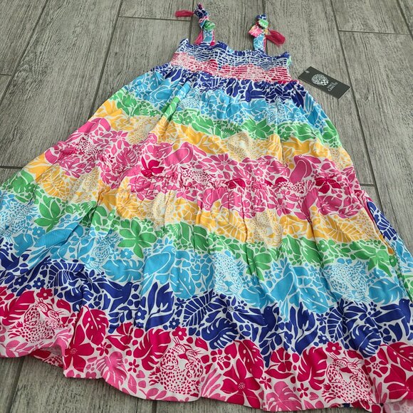 Vince Camuto NWT girls spaghetti strap multi colored long summer dress size 4 - Picture 6 of 10